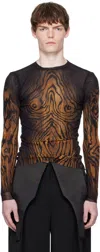 Jean Paul Gaultier Brown 'the Wood' Top In Multi