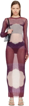 Jean Paul Gaultier Printed Pattern Dress In Burgundy