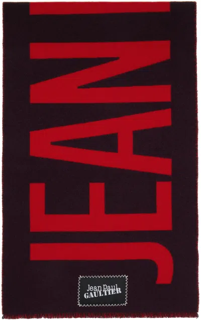 Jean Paul Gaultier Burgundy & Red 'the ' Scarf In 2830-burgundy/red