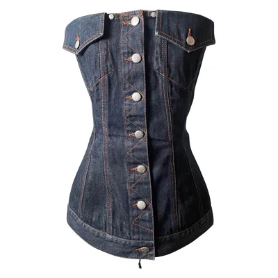 Pre-owned Jean Paul Gaultier Bustier Corset Laçage In Black
