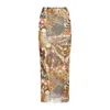 Jean Paul Gaultier Papillon Butterfly-print Mesh Maxi Skirt In Multicolor