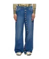 Jean Paul Gaultier Men Buttoned Denim Jeans In Blue