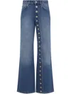 Jean Paul Gaultier Haute Jeanerie Embellished Low-rise Wide-leg Jeans In Blue