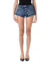 Jean Paul Gaultier Button-detail Mini Shorts In Blue