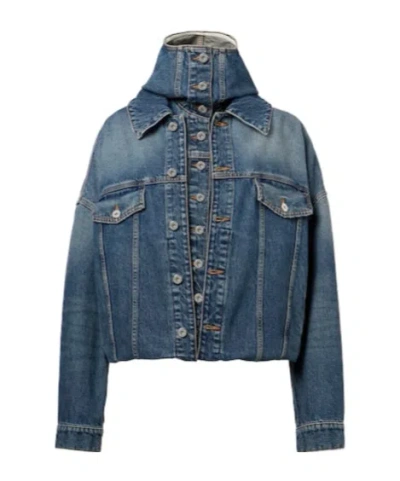Jean Paul Gaultier Button-down Denim Jacket In Blue