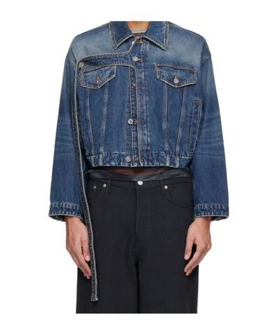 Jean Paul Gaultier Button-down Long-sleeved Denim Jacket In Black