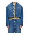 Jean Paul Gaultier Button Long Sleeve Denim Jacket In Blue