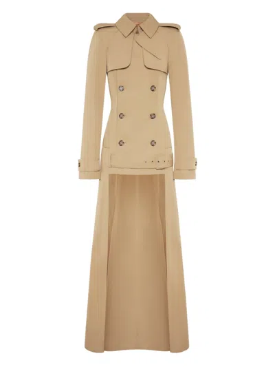 Jean Paul Gaultier Buttoned Belted Trench Coat In Brown
