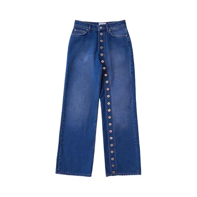 Pre-owned Jean Paul Gaultier Buttoned Denim Jeans 'blue' | Women's Size 29