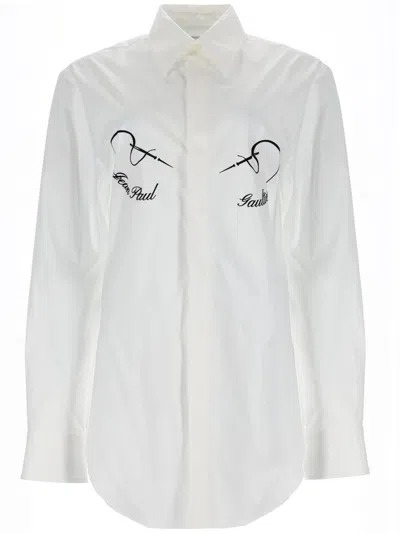 Jean Paul Gaultier Buttoned Graphic Shirt In White
