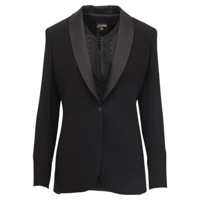 Pre-owned Jean Paul Gaultier C. 2008 Femme Embroidered Insert Blazer In Black