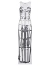 Jean Paul Gaultier Cage Trompe L'oeil Printed Stretch-jersey Maxi Dress