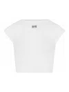 Jean Paul Gaultier White Cotton Crop T Shirt With Gaultier Logo In White