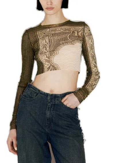 Jean Paul Gaultier Cartouche Cropped Top In Multi