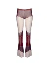 Jean Paul Gaultier Cartouche Printed Mesh Flare Pant In Multi