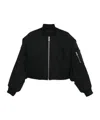 Jean Paul Gaultier Cropped Bomber With Hidden Hood Detail In Black