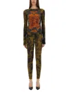 Jean Paul Gaultier Graphic Print Full-length Dress With Long Sleeves