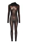 Jean Paul Gaultier Womens Black Brown Printed Long-sleeves Woven Jumpsuit Xs