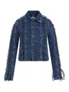 Jean Paul Gaultier Laced-up Denim Jacket In Blue