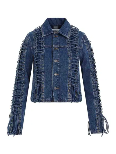 Jean Paul Gaultier Vintage Blue Cotton Corset Denim Jacket
