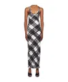 Jean Paul Gaultier Check Pattern Print Dress In Black
