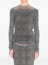 Jean Paul Gaultier Body Shadow And Prince Of Wales Top In Gray
