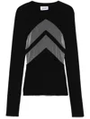 Jean Paul Gaultier Chevron-detail Sweater In 黑色