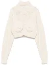 Jean Paul Gaultier Conical-bra Detail Cropped Sweater In Neutrals