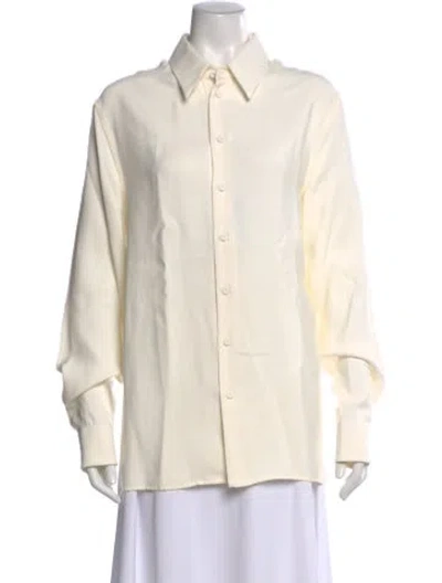 Pre-owned Jean Paul Gaultier Classique Long Sleeve Button-up Top In Neutral