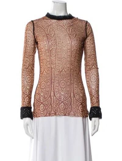 Pre-owned Jean Paul Gaultier Classique Paisley Print Mock Neck Top In Multi