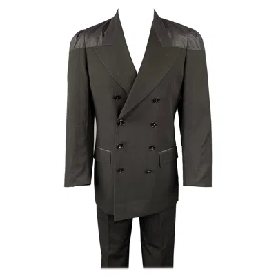 Pre-owned Jean Paul Gaultier Classique Size 38 Black Wool Peak Lapel Double Breasted Suit
