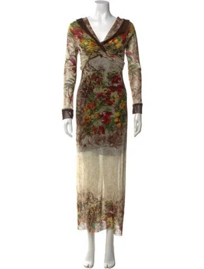 Pre-owned Jean Paul Gaultier Classique Vintage Long Dress In Green