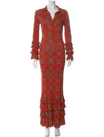 Pre-owned Jean Paul Gaultier Classique Vintage Long Dress In Orange