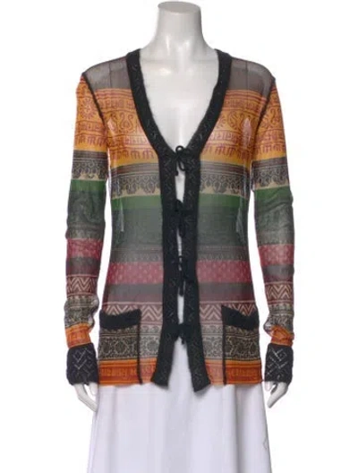 Pre-owned Jean Paul Gaultier Classique Vintage Patterned Top In Black