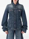 Jean Paul Gaultier Balloon-sleeve Denim Jacket In Navy