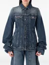 Jean Paul Gaultier Balloon-sleeve Denim Jacket In Navy