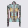 Jean Paul Gaultier Sheer Turtleneck Top Long Sleeves Design In Multi