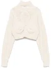 Jean Paul Gaultier Conical-bra Detail Cropped Sweater In White