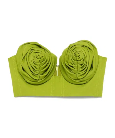 JEAN PAUL GAULTIER JEAN PAUL GAULTIER FLORAL-CUP CROPPED STRAPLESS TOP