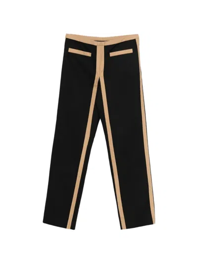 Pre-owned Jean Paul Gaultier Contrast Band Trousers In Black