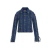 Jean Paul Gaultier Laced-up Denim Jacket In Blue