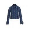 Jean Paul Gaultier Laced-up Denim Jacket In Blue