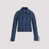 Jean Paul Gaultier Laced-up Denim Jacket In Vintage Blue
