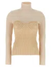 Jean Paul Gaultier Corset Sweater In Neutral
