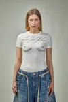 Jean Paul Gaultier Bedrucktes T-shirt Aus Baumwoll-jersey In White
