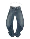 Jean Paul Gaultier Waistband Jacket With Pockets And Collar In Blue
