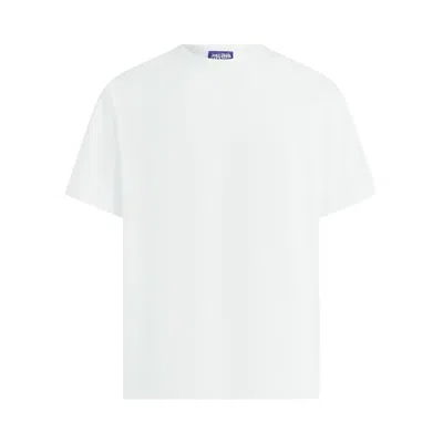 Pre-owned Jean Paul Gaultier Cotton Jersey Tee-shirt Printed Junior Gaultier 'white/red/blue' | Women's Size M