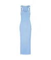 Jean Paul Gaultier Cotton Buckle-detail Maxi Dress In Blue