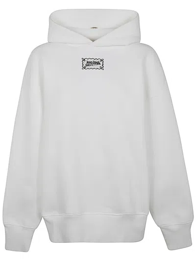 Jean Paul Gaultier Cotton Oversized Hoodie With Lace Label Transfer In White