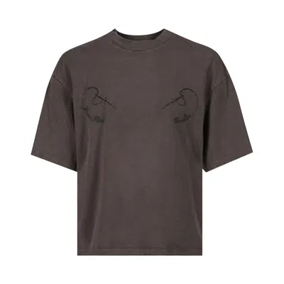Pre-owned Jean Paul Gaultier Cotton Oversized Tee Embroidered Needles  'dark Grey' | Women's In Gray
